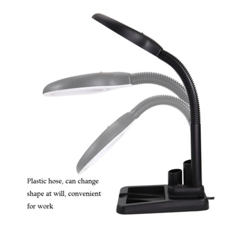 5/10 Times Magnifier LED Desktop Magnifying Glass Lamps for Craftsmen Jewelers EU Plug-A69M