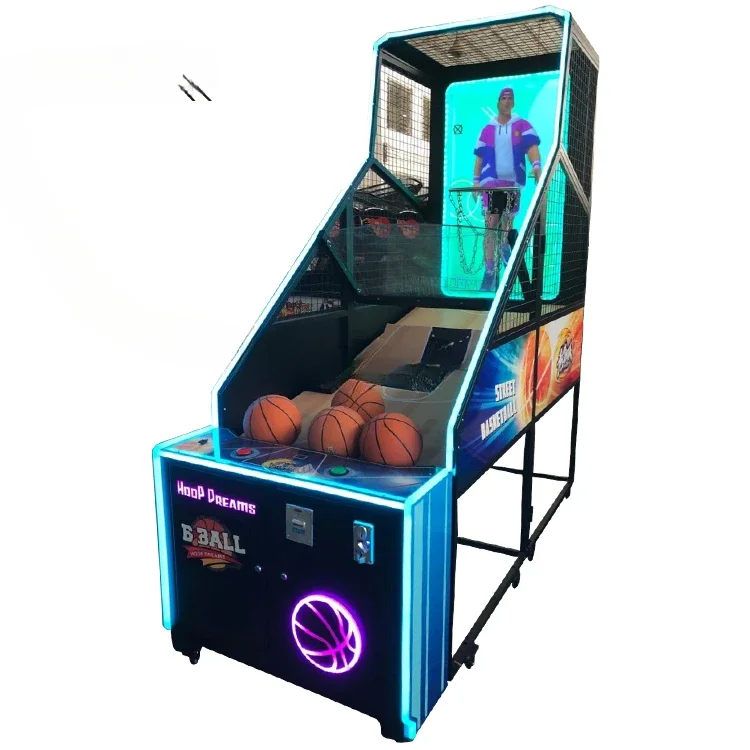 Coin Operated Street Basketball Arcade Game Machine 55 Inch Monitor 3D Screen Electronic Basketball Game Machine