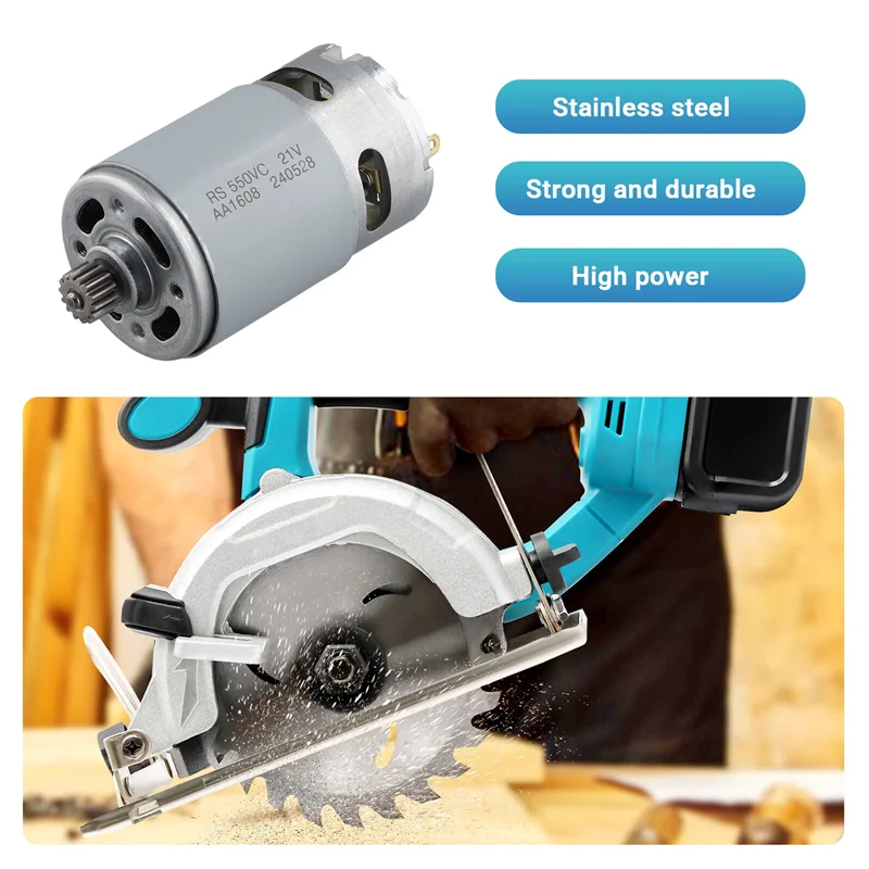 Promotion! 21V RS550 DC Motor 14Teeth 9.5Mm Gear For Mini Chain Saw Electric Motor Engine Drill Rechargeable Power Tool Accessor