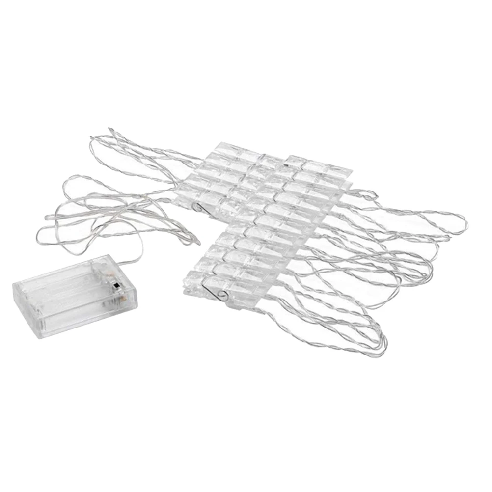 1Pcs LED Photo Clips String Light 20 Beads Flexible Wire Light for Christmas Tree Door Wall Decoration Lights String