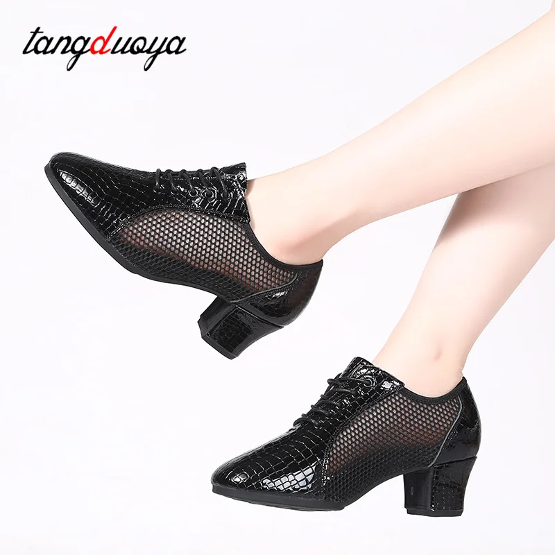 Sapatos de dança para mulheres, Jazz Dance Fitness Sneakers, Modern Dance Shoe Practice Mesh, Sola macia