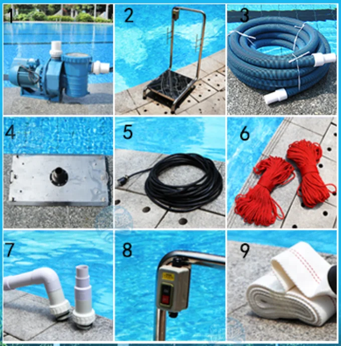 Aspirador de piscina elétrica, conjunto completo