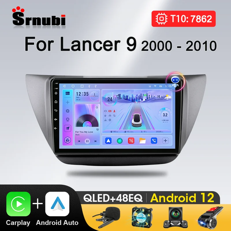 

Srnubi для Mitsubishi Lancer 9 CS 2000-2010 Android 12 автомобильное радио Carplay мультимедийный видеоплеер GPS DVD стерео аудио головное устройство