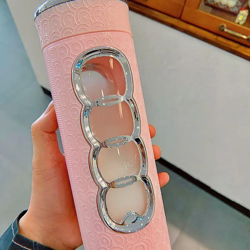 Double Layered Glass Thermos Vacuum Flask Large Capacity With Tea Barrier Thermos Water Bottle Insulated Portable Car Coffee Mug