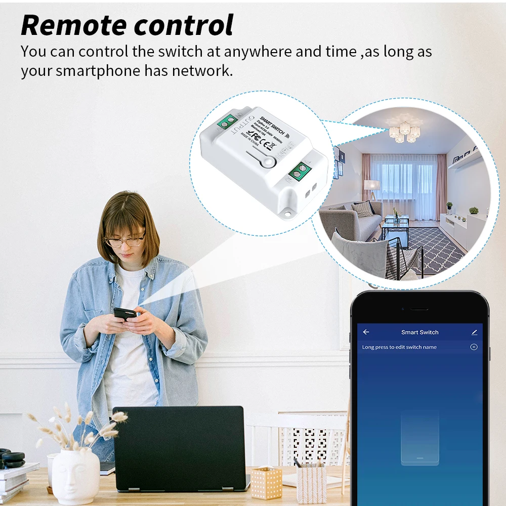 WGHINE Tuya ZigBee Wifi Smart Switch Module 10A Support 2 Way Control Dimmer Light DIY Breaker Works with Alexa Google Home