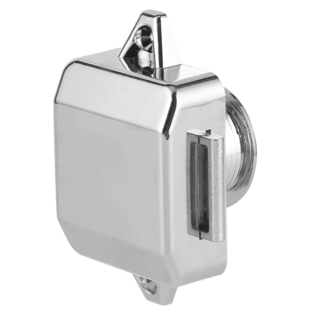 

5pcs Furniture Hardware Silver Push Button Lock Zinc Alloy ABS Cabinet Drawer Latch Push Button Latch Cupboard Locks Motor Home