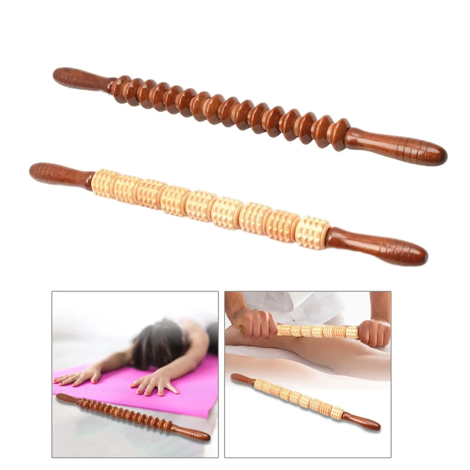 Houten massagerollerstokken Body Sculpting Tools voor ontspannen in de buik en taille