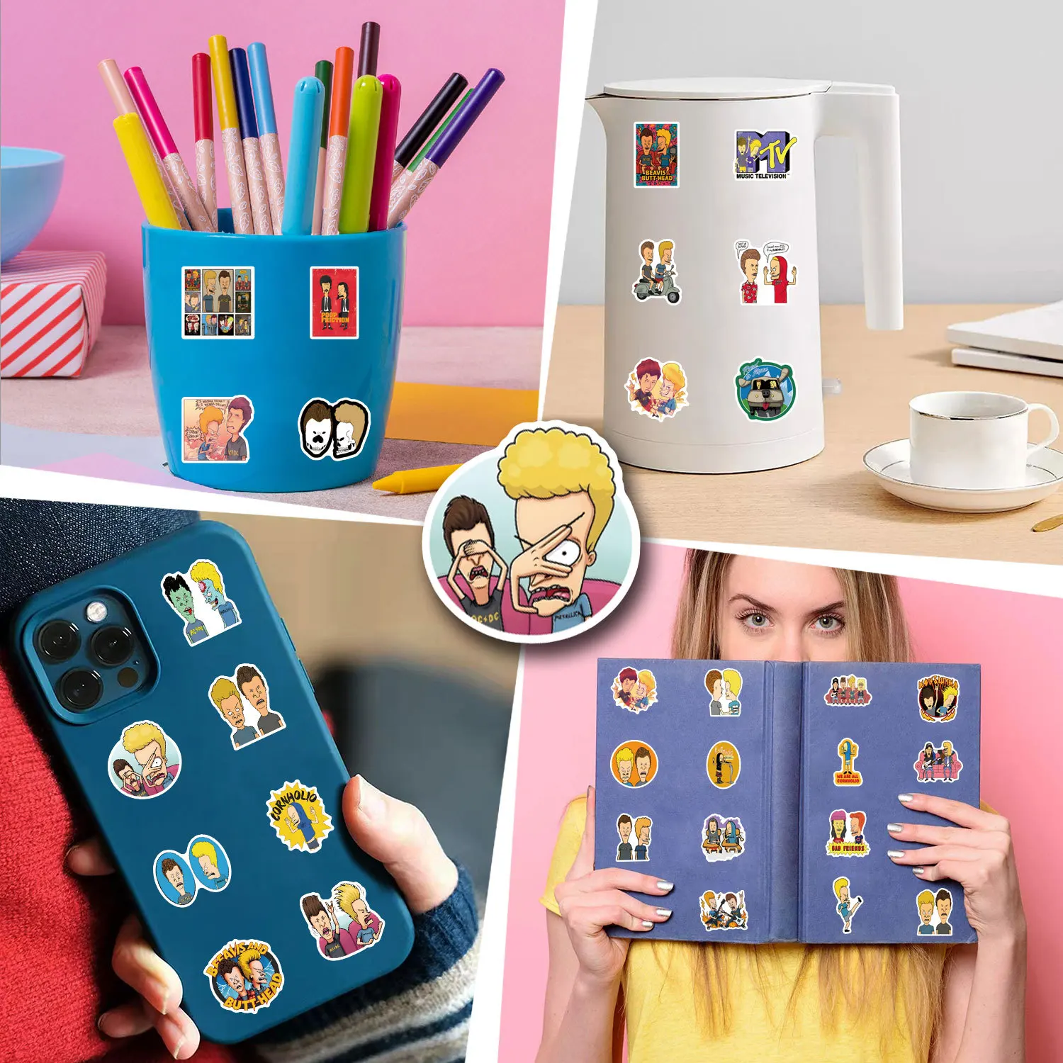 55Pcs Beavis And Butthead Stickers Decals For Phone Laptop Suitcase Notebook Waterproof Stickers