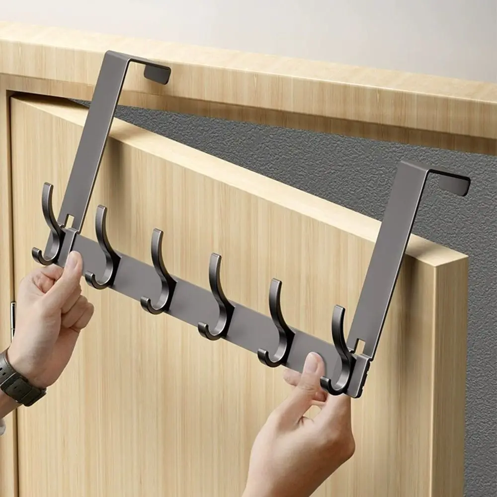 

Punch-free 6/7/8 Door Hook Storage Holder Bathroom Organizer Rack Clothes Hanger Traceless Kitchen Accessories Coat Hook