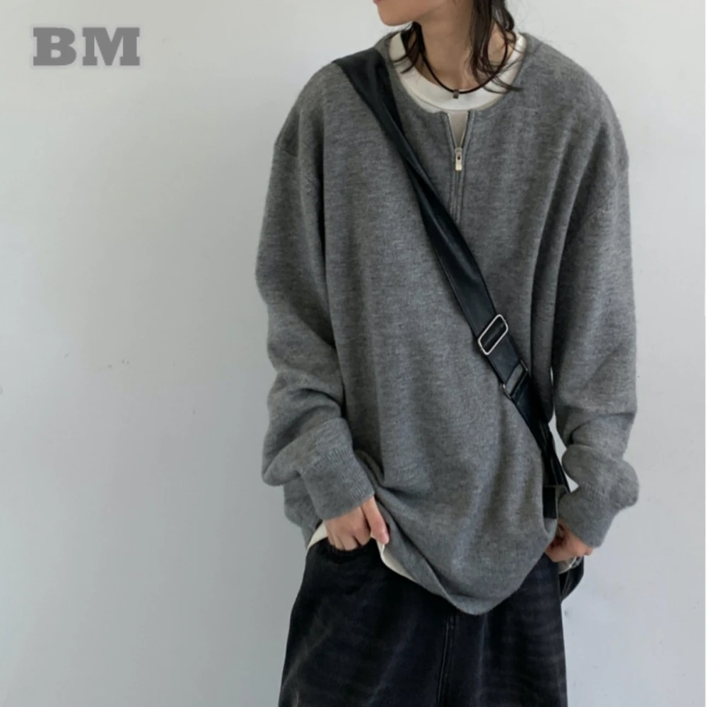 

Japanese Vintage Couple Sweater For Men Women Clothing Streetwear Loose Knitwear Unisex Korean Fashion Pullover Hip Hop Tops