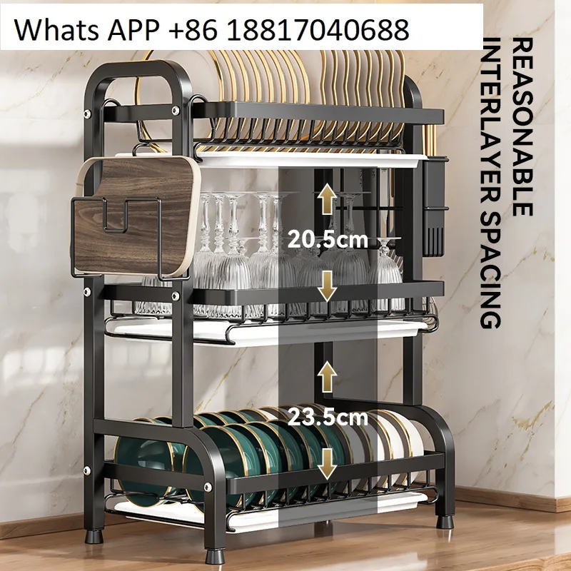 キッチンラック、ボウル収納ラック、カウンタートップ排水ラック、多機能ボウルキャビネット