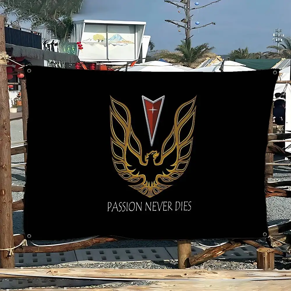 P-Pontiac F-Firebird Logo Trans-Am Large Size Flags Printing Patterns Interesting Birthday Party Decorations Banner