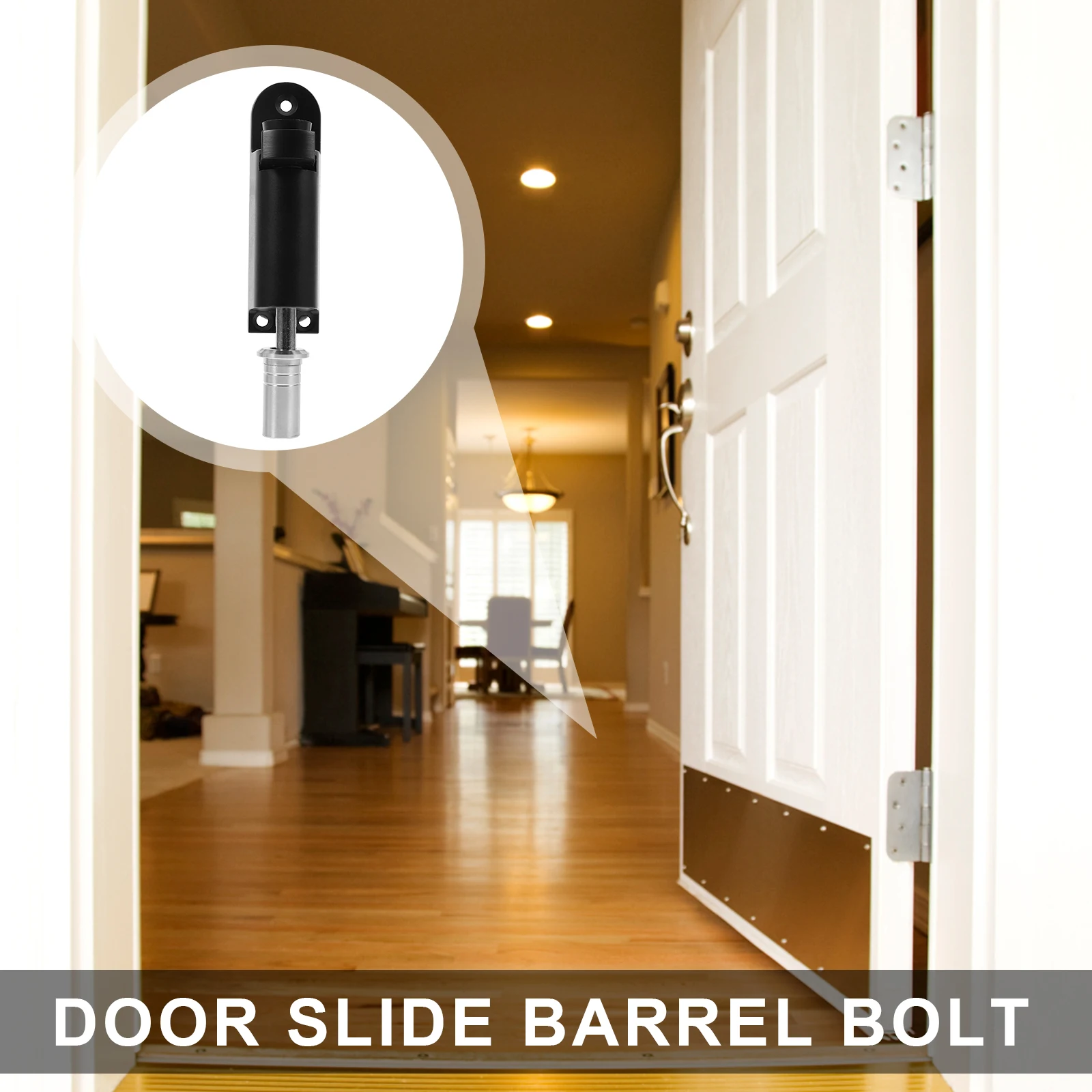 

Spring Loaded Door Latch Black Small Automatic Rebound Zinc Alloy Sliding Barrel Bolt Gate Handles For Windows Doors Garage