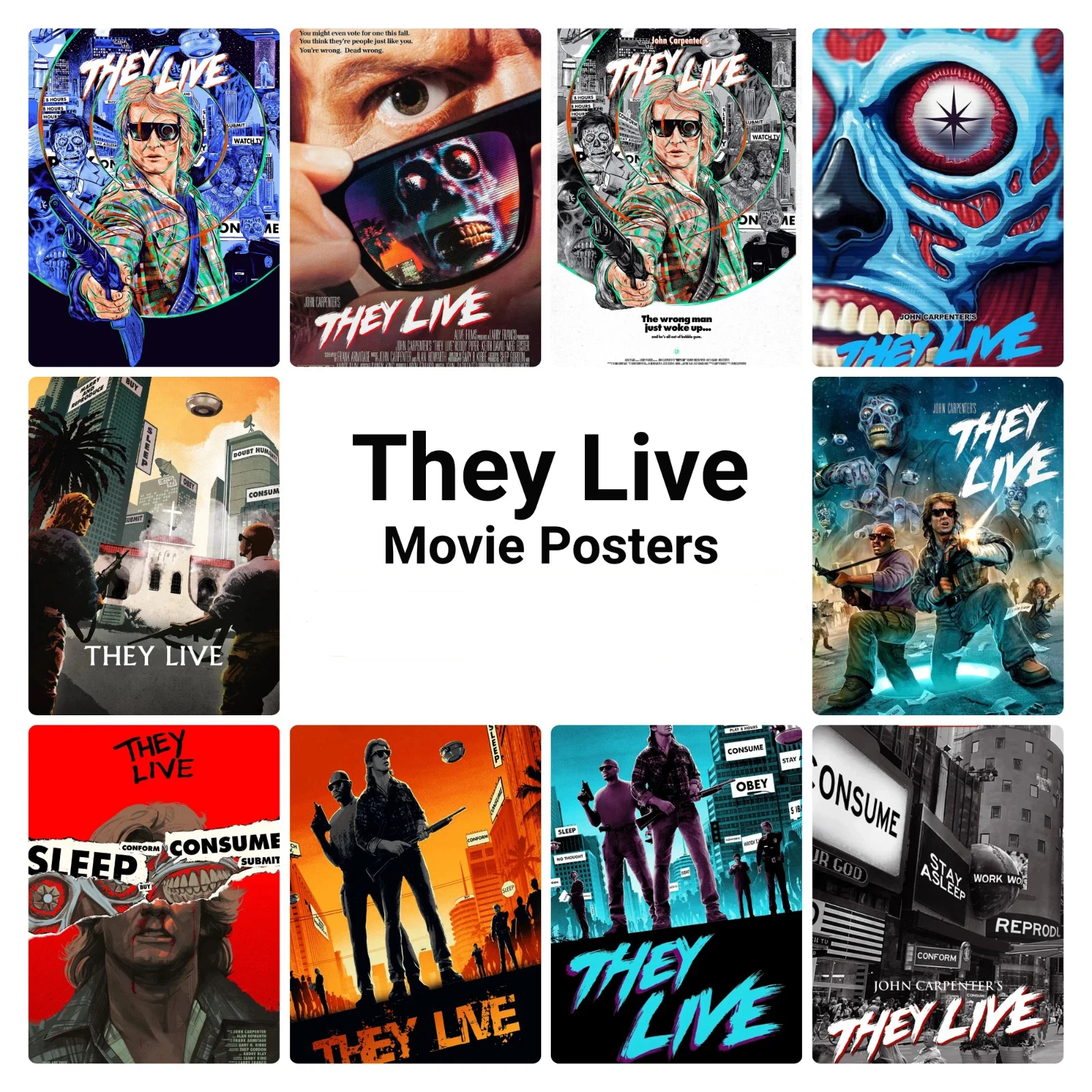They Live (1988) Movie , Art Picture Print Silk Poster Home Wall Decor