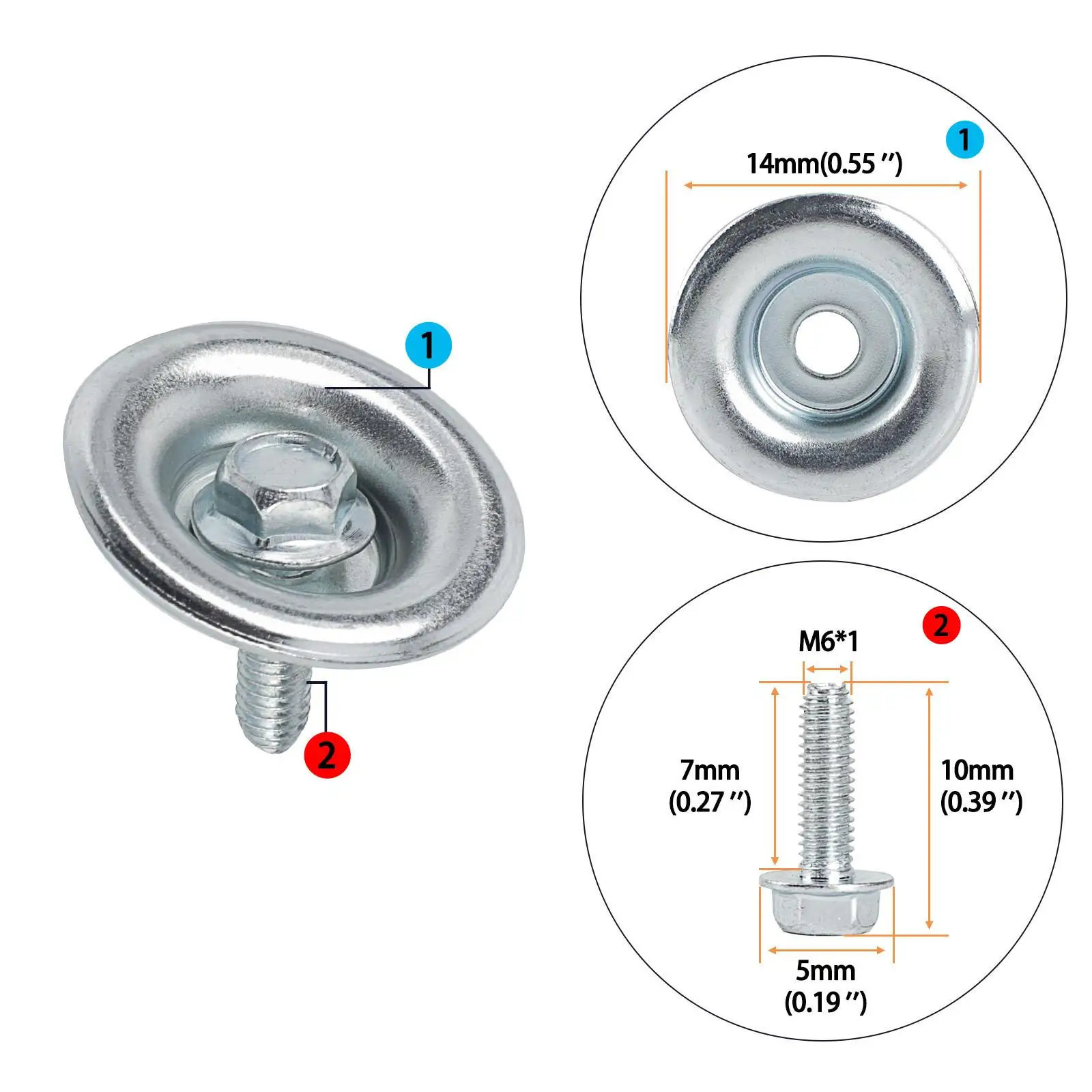 

7556065 Skid Plate Washers Bolts Premium Skid Plate Fastener Replaces High Performance Parts Durable