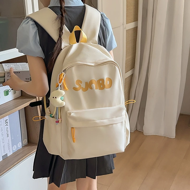 

Large capacity simple casual versatile women's nylon cloth outdoor travel sports backpack trendy fashion letter storage bags