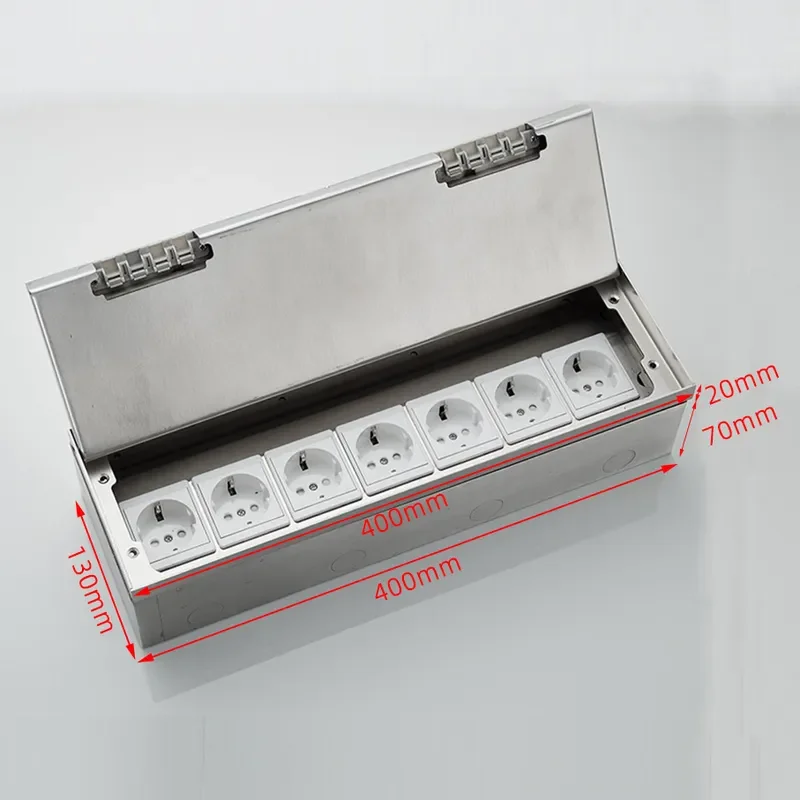 European Style Embedded Floor Socket Flat Hidden Design for Marble Flooring Cross Border Export Heavy Duty Power Outlet Box