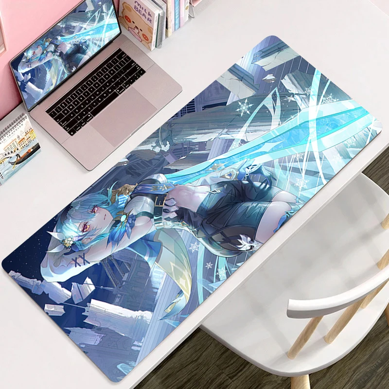 Eula Lawrence Genshin Impacto Anime Mousepad, Impressão HD, Desenhos Animados, Girl Desk Mat, Jogos De Teclado, Mouse Pad Macio, Laptop, Tapete Kawaii