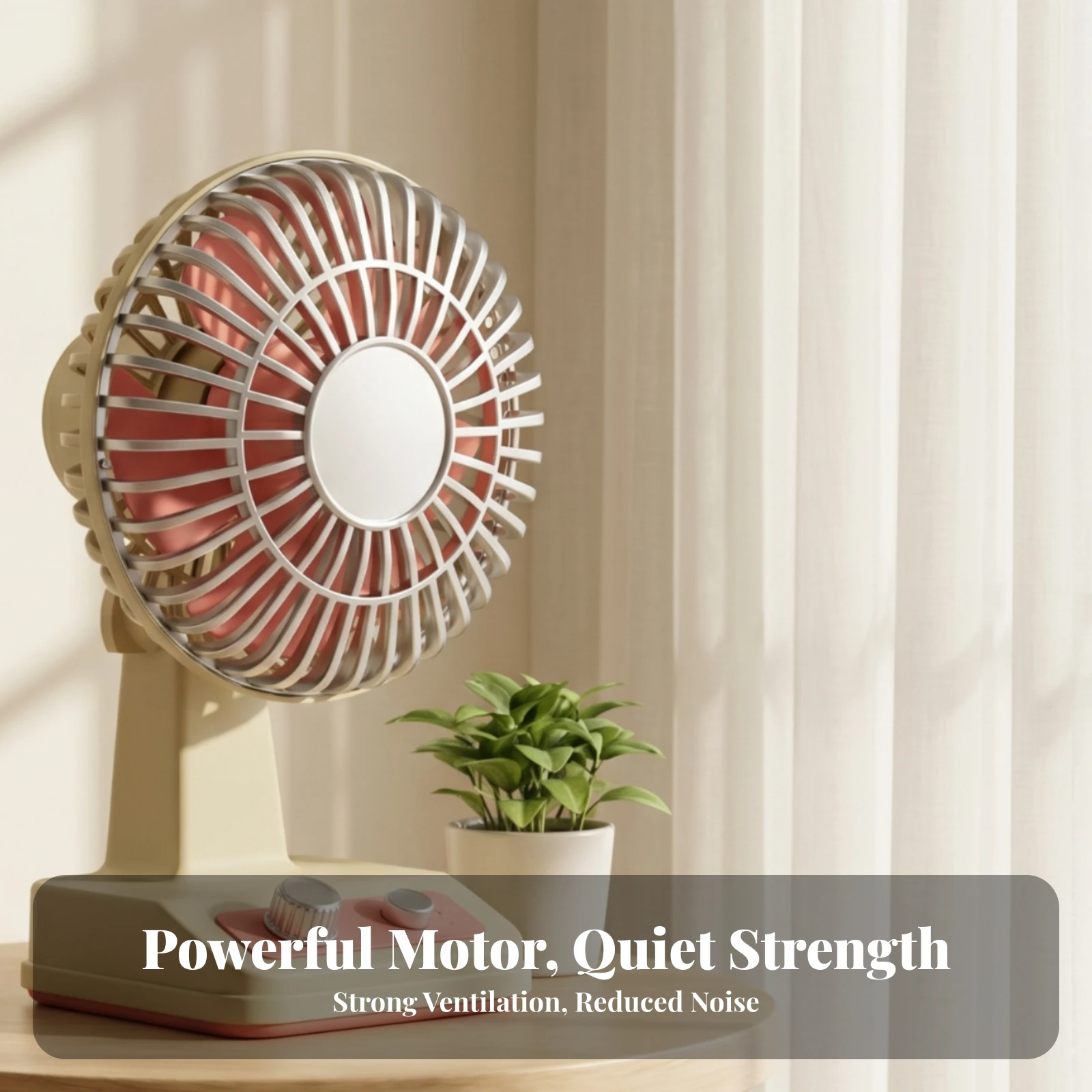 Retro USB Desk Fan Circular Grille USB Charging Desk Fan