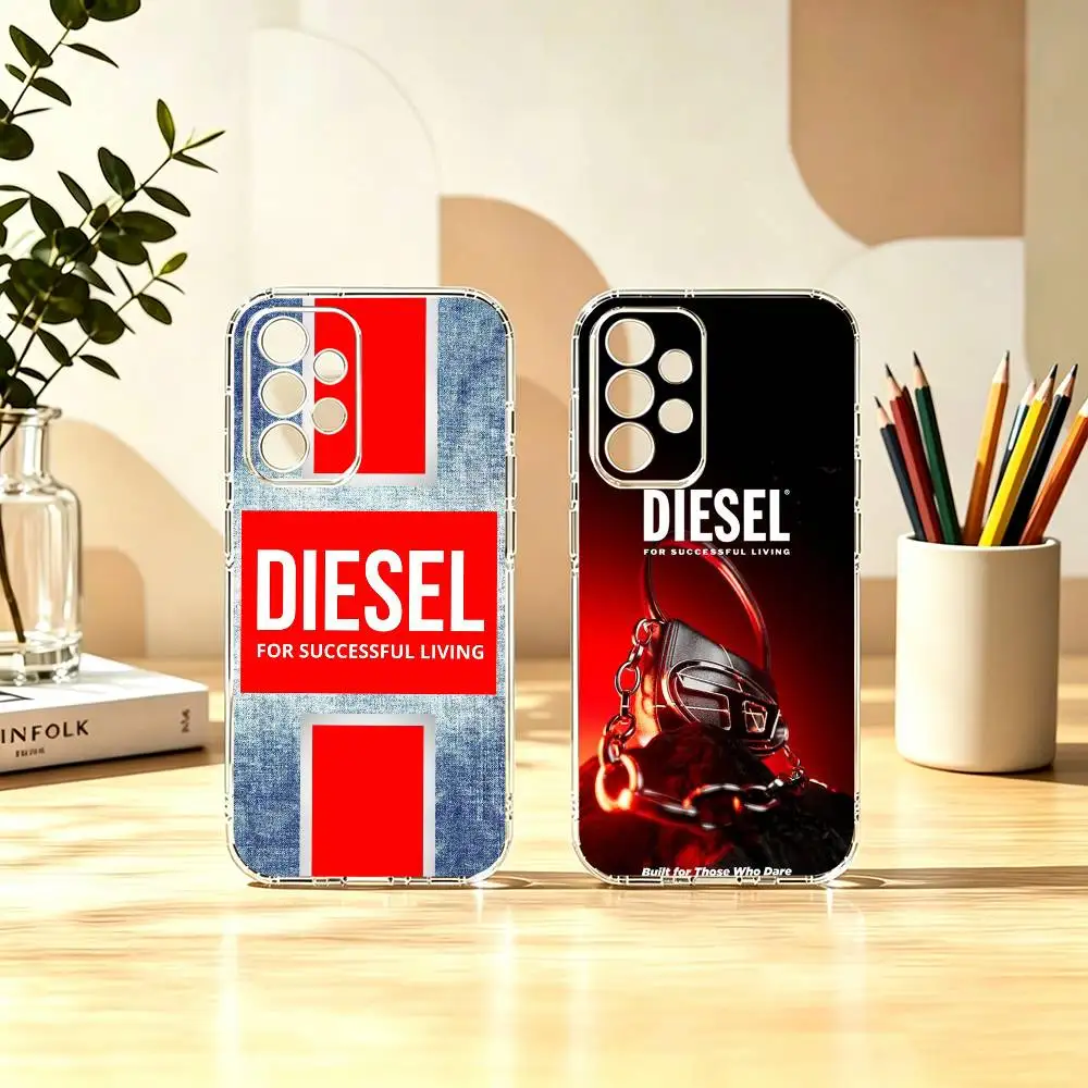 Fashion D-Diiesel-s logo art Basic Phone Case For Samsung S25,24,23,22,21,10,9,Ultra,Plus,Lite Transparent