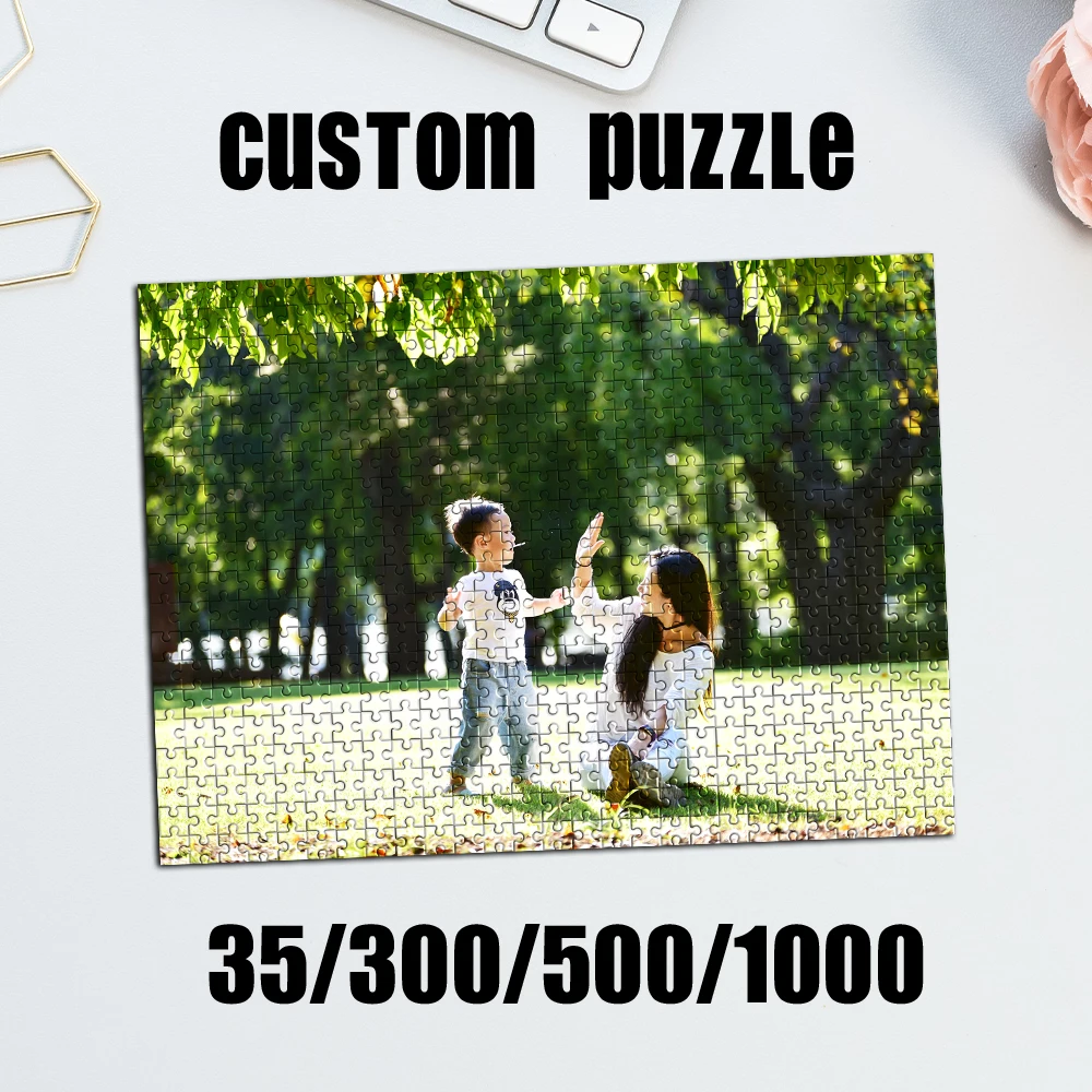 35/300/500/1000pcs Personalized Custom Photo Puzzle wedding photos Customize Education Puzzle Toy