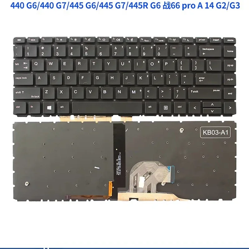 New Keyboard with backlit for HP 440 G6 445r G7 HSN-Q15C Q17C Q24C Q27C Q21C zhan 66 PRO 14 G2 G3