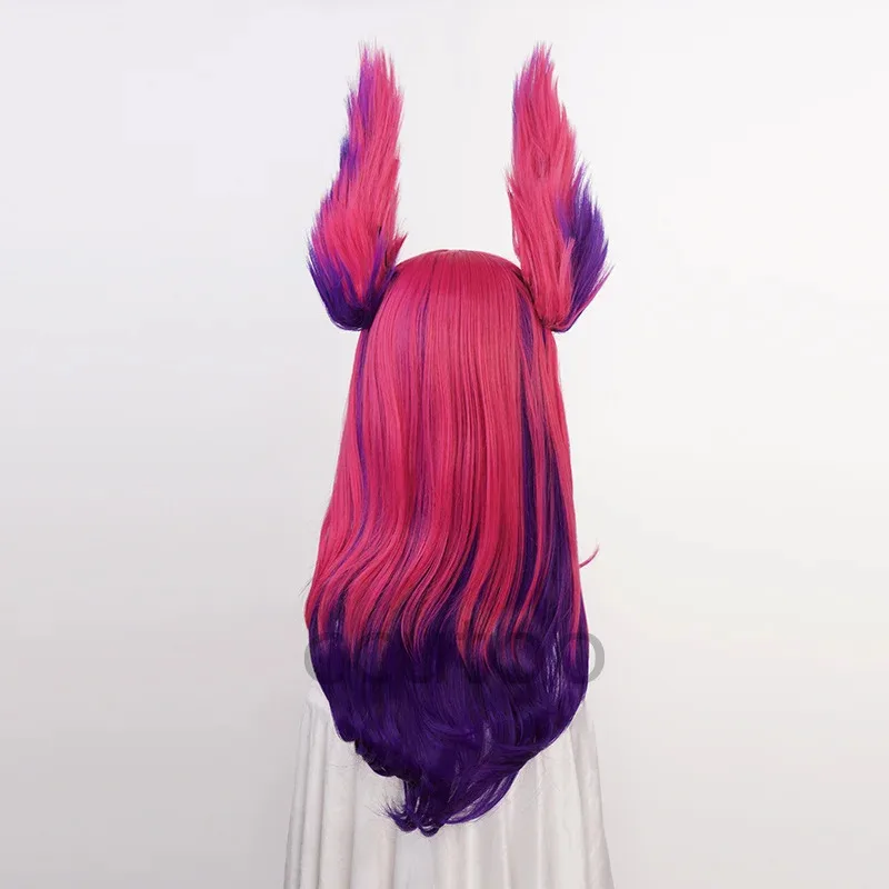 Zizi 2025 LOL Star Guardian المتمردين Xayah تأثيري امرأة لعبة الشعر الاصطناعية كوس مع رقاقة ذيل حصان قابلة للإزالة + شعر مستعار Ca #4