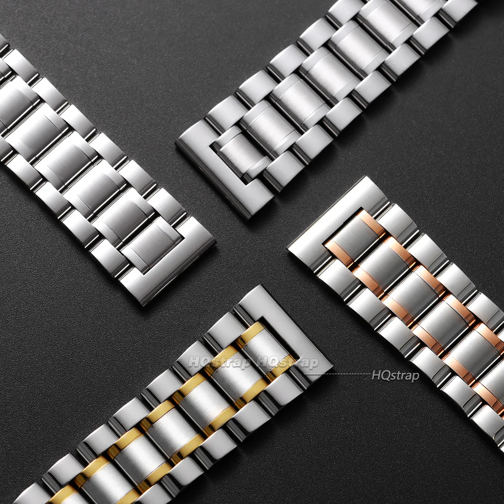 Gebogenes Edelstahl-Uhrenarmband 12/14/16/17/18/19/20/21/22/23/24mm Armband mit Schmetterlingsverschluss für Damen und Herren Universelles Band – Detail 9