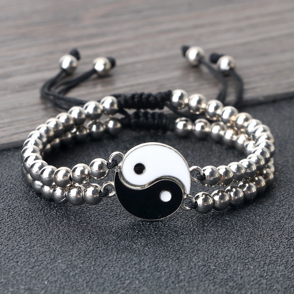 New Balance Fashion Women - Charm YinYang Balance สร้อยข้อมือลูกปัดทองแดงผู้หญิงผู้ชาย Lucky Totem