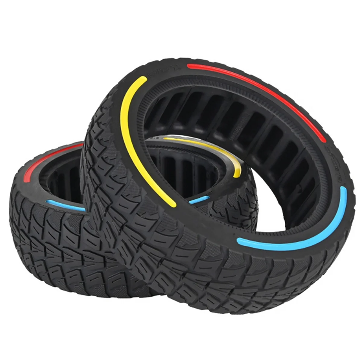 2Pcs 8.5 Inch Scooter Solid Tire 8.5X2.5 Solid Honeycomb Shock Absorption Colorful Compatible for Dualtron Mini