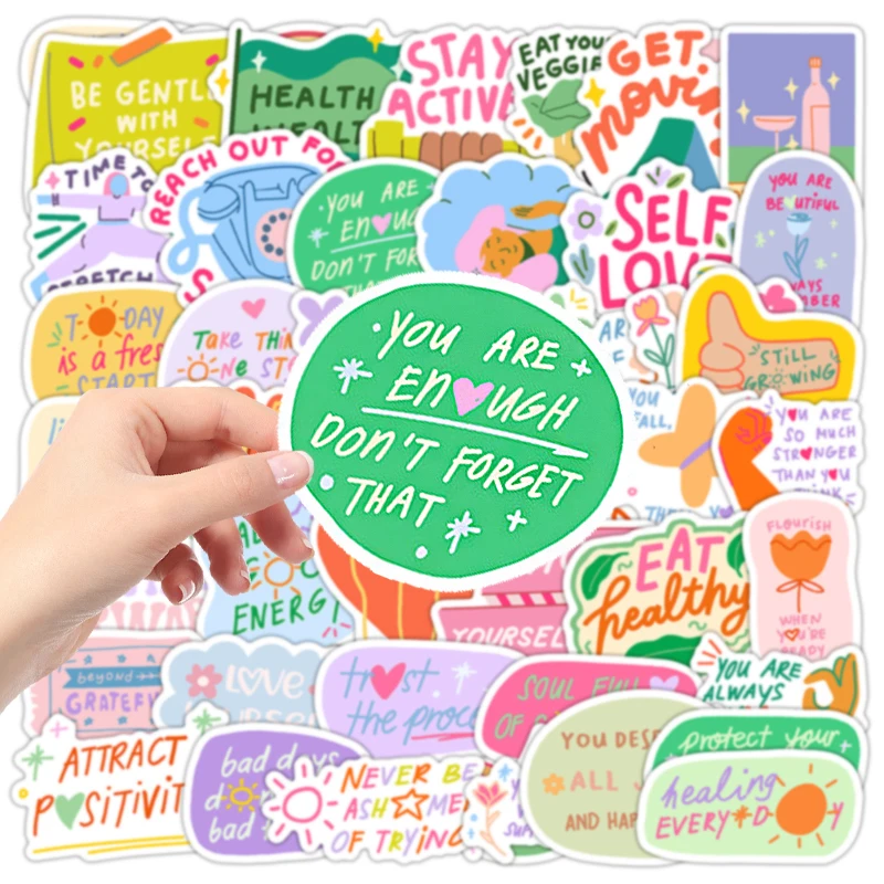 

50 шт. наклеек с вдохновляющими цитатами, мотивационные фразы, водонепроницаемые наклейки для декора мотоциклов, багажа, скейтбордов