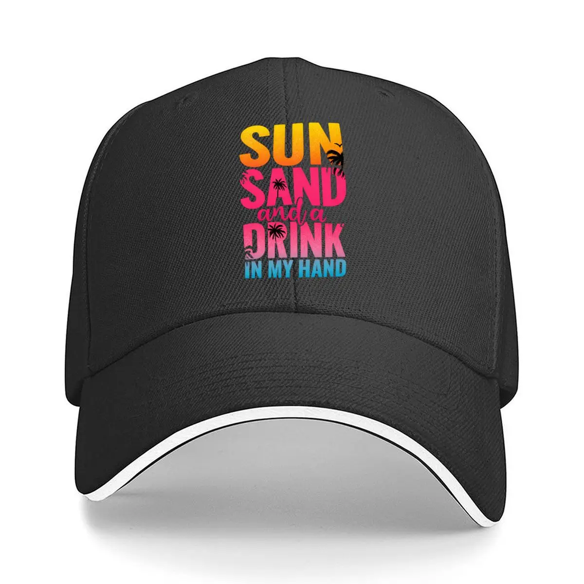 Sun Sand And A Drink In My Hand Tropical Sandwich Baseball Cap