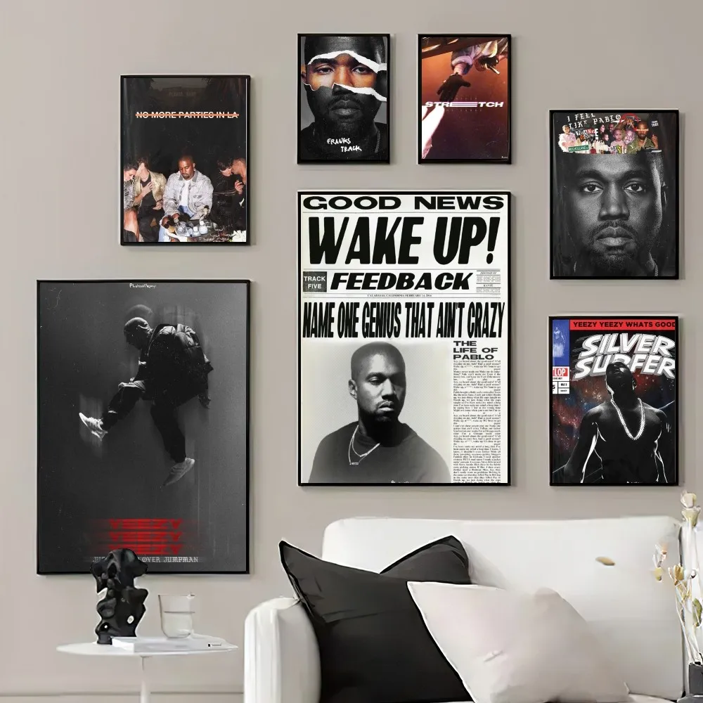 rapper K-Kanye west  Poster Prints Wall Pictures Living Room Home Decoration