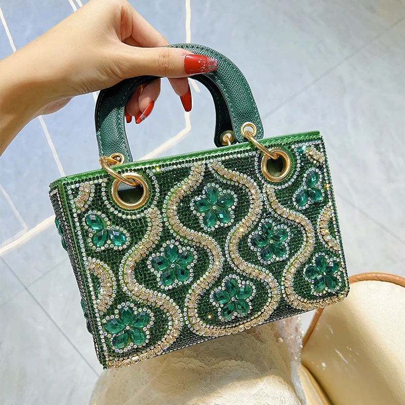

Light Luxury Lady Handbag Shiny Diamond Decorated Handbag Shoulder Crossbody Evening Bag High Quality Large Capacity Women's Bag