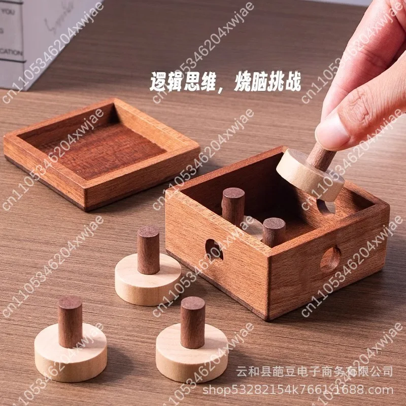 10-Level Burr Puzzle Brain Teaser IQ Toy for Adult and Student Unlocking Challenge Stress Relief Educational Wooden Game