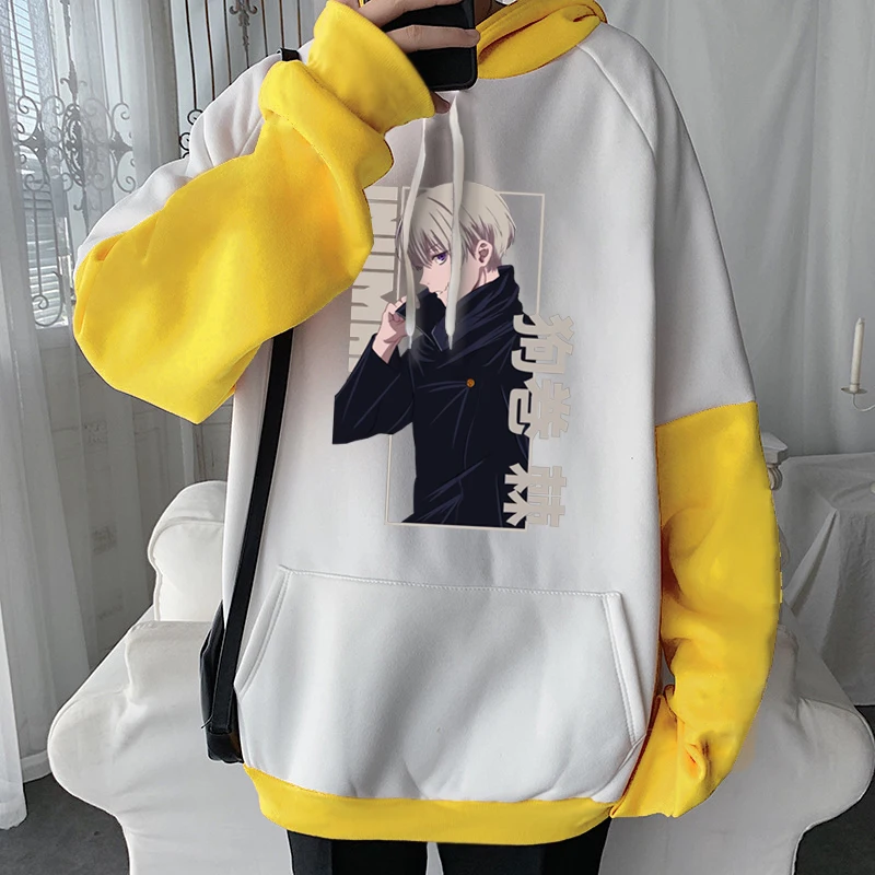 Japanese Anime Jujutsu Kaisen Hoodies Men Toge Inumaki Printed Casual Plus Size Women Long Sleeves Fleece Autumn Winter Hoodies