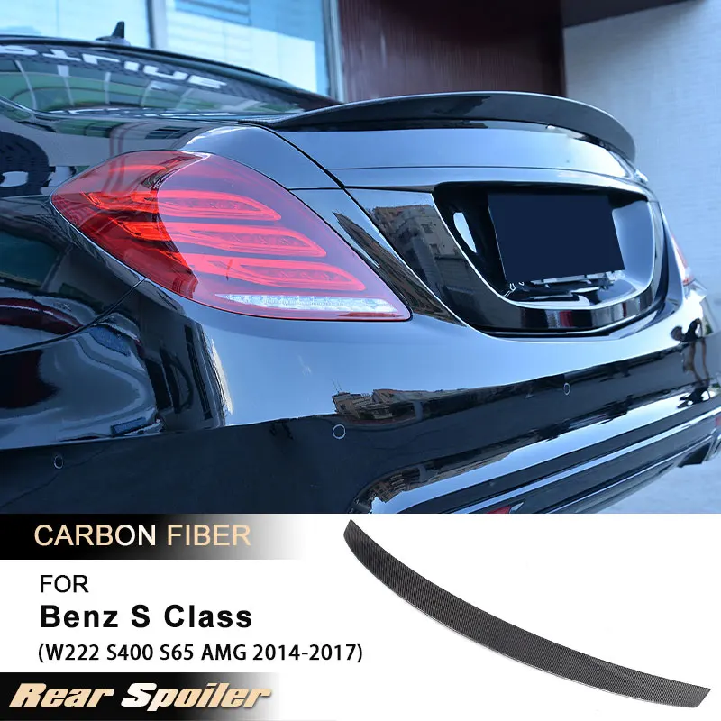 

Car Rear Trunk Spoiler Wings for Mercedes Benz S Class W222 S400 S65 AMG 2014-2017 Rear Spoiler Boot Wing Lip Full Carbon Fiber