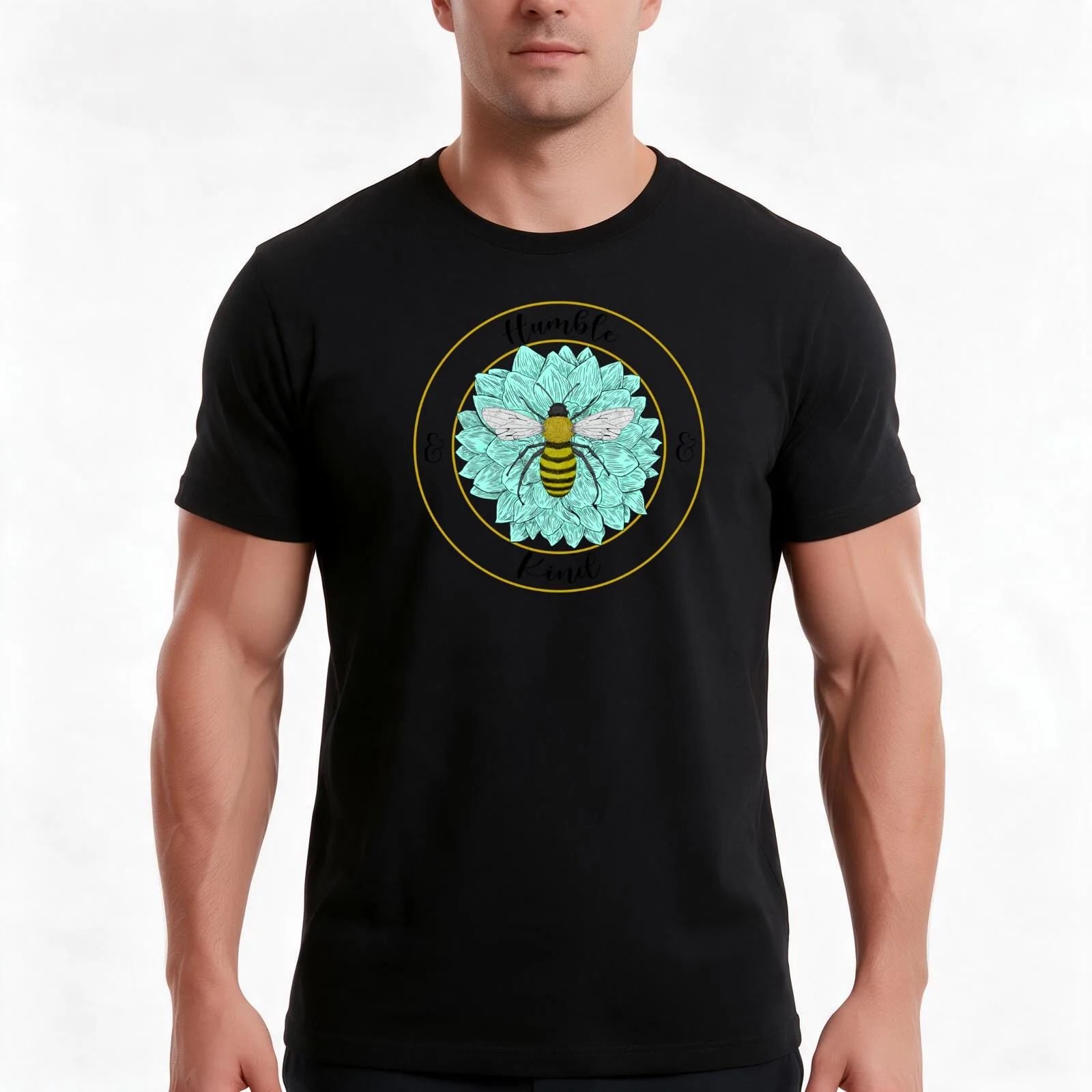 Bee Humble and Kind T-Shirt, Summer Casual Cotton Tee, Oversized Streetwear Tops, Vintage Graphic Print, Loose Fit Short Sleeve