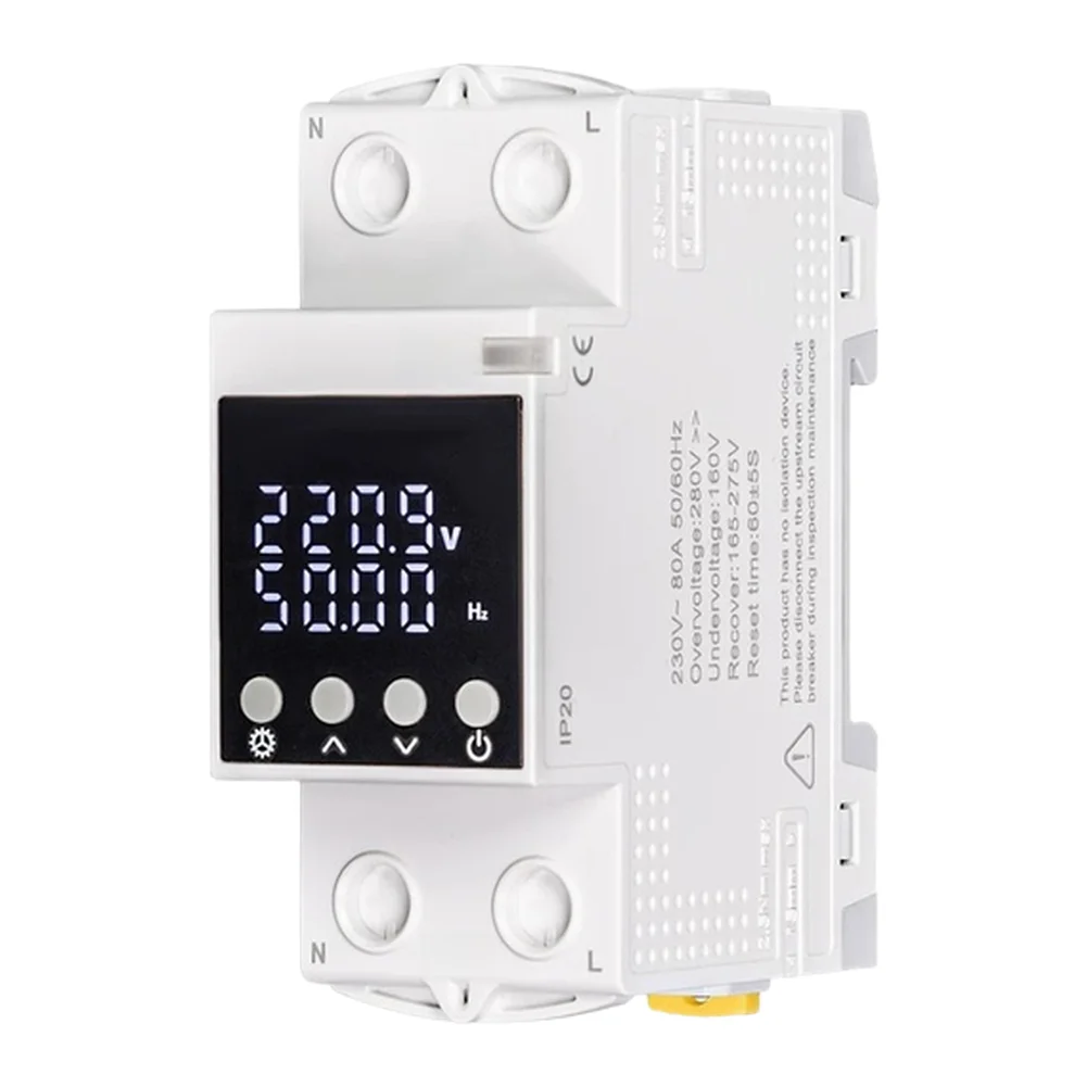 For Tuya WiFi Smart Circuit Breaker 1P 63A Timer Power Energy KWh Voltage Current Meter Protector Remote Control 20V 230V