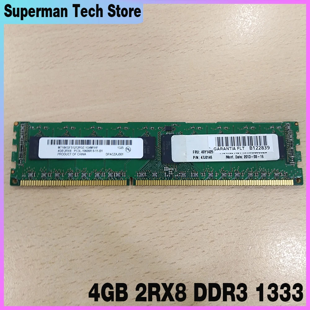 For IBM RAM X3200 X3250 M3 3850 X5/4 X3950 X5 49Y1407 49Y1425 47J0146 REG Server Memory High Quality 4GB 2RX8 DDR3 1333