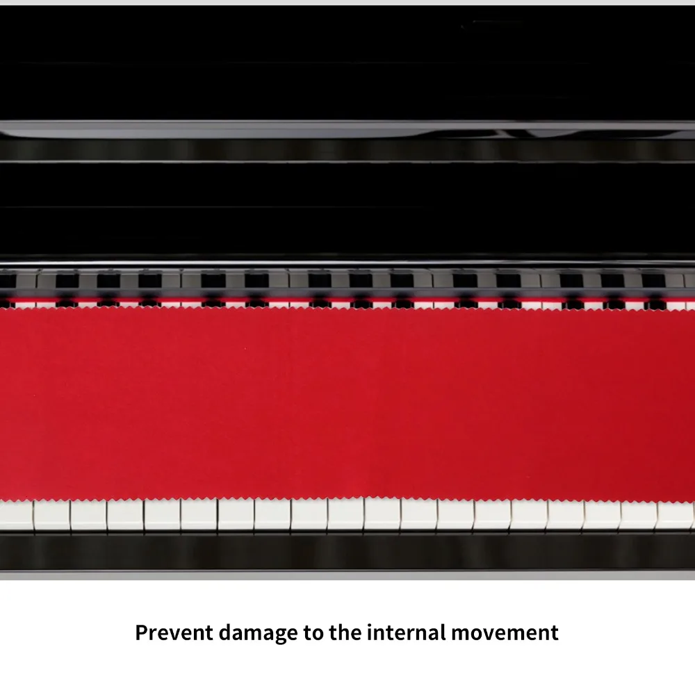 Felt Piano Keyboard Cover ​88 Keys ​Red/Black ​Dustproof Key Cover Anti-Dust ​Soft Cloth​ ​Keyboard Dust Cover
