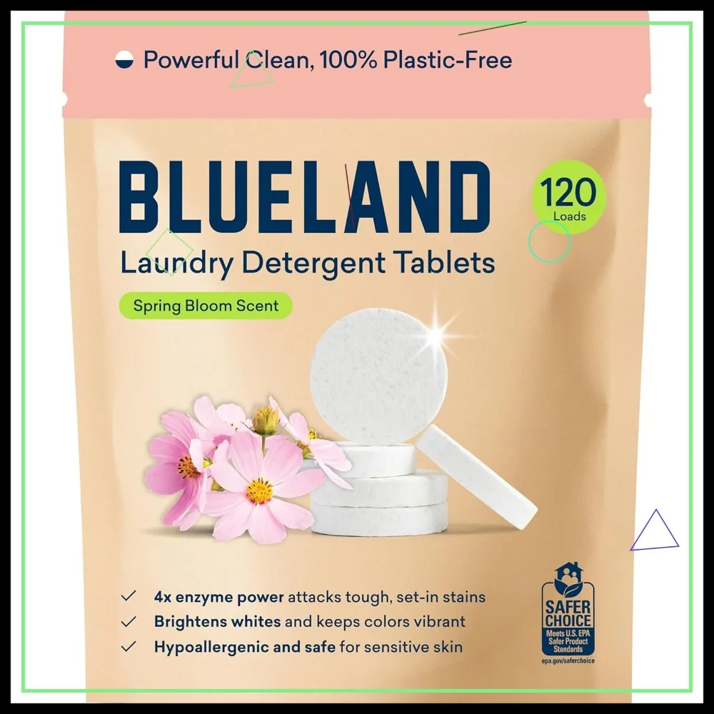 

Экологичные таблетки для стирки, 120 штук, аромат «Весенний цветок», без пластика, для чувствительной кожи