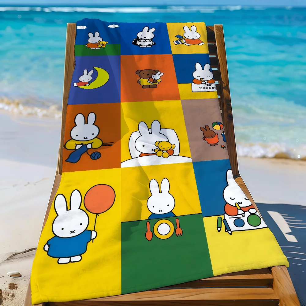 Cartoon Miffy Towel Quick Drying Beach Towels Are Suitable For Swimming Pools Camping Yoga And The Gym
