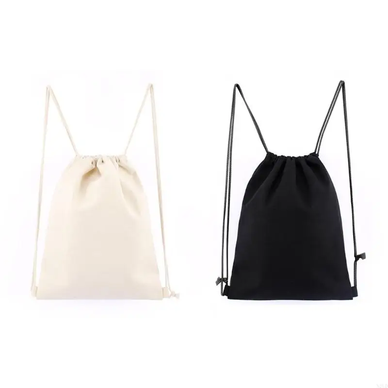 Cotton Canvas Draw String Rucksack Bag Fitnessstudio Sport String Rucksack Sackpack N2UD
