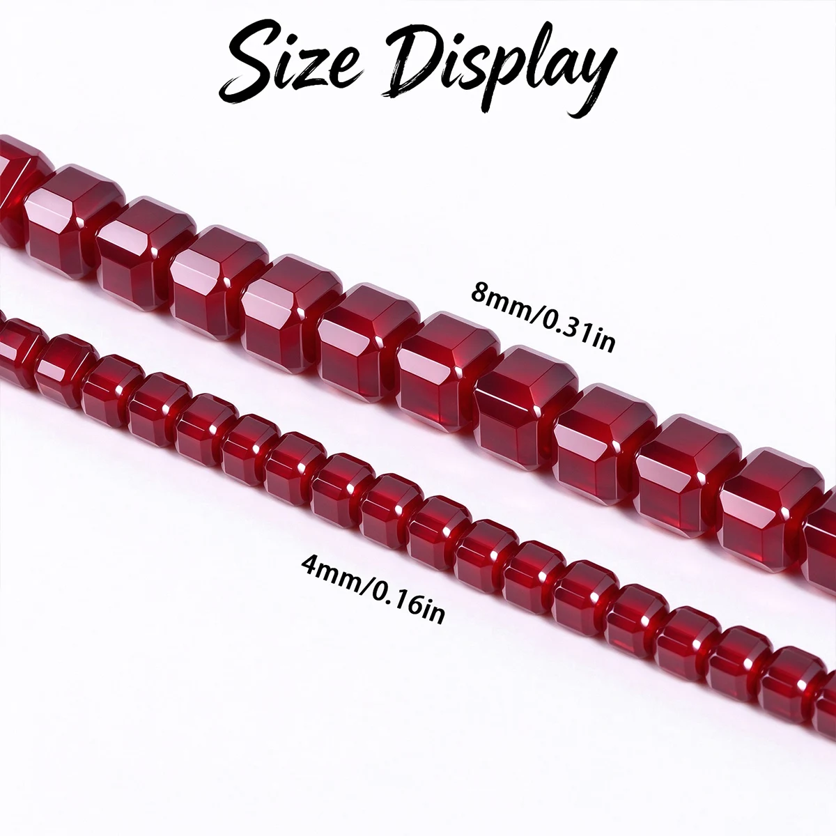 4/8mm 14/18pcs Stones Garnet Square Beads Spacer Loose Beads For Jewelry Bracelets Necklace Making DIY Accessories