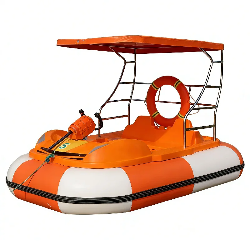 4 Person Electric Bumper Boat Inflatable Plastic Kids' Motor Boat Remote Control Drifting Durable Multifunction