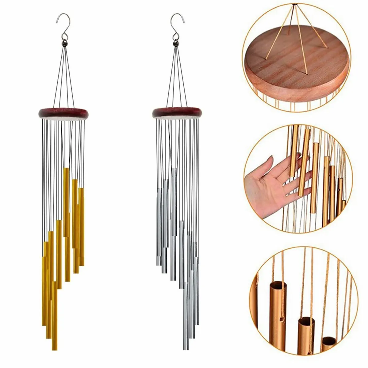 Miwayer 12 Tubes Wind Chimes for Outside Wind Bells 23 Inches Melody Windchimes Outdoors for Farmhouse Garden Patio Home Decor