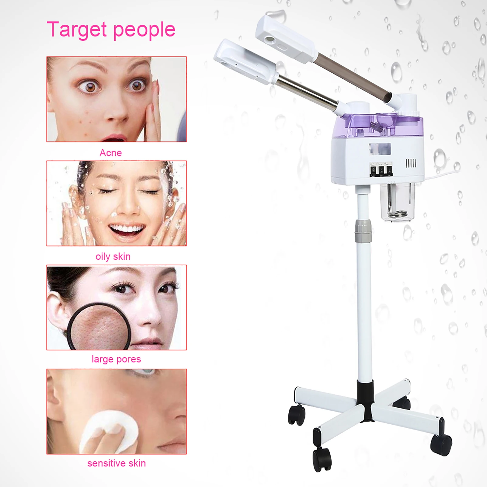 

Hot and Cold Spray Machine Facial Steamer Home Spa Ozone Steaming Ion Sparyer Skin Beauty