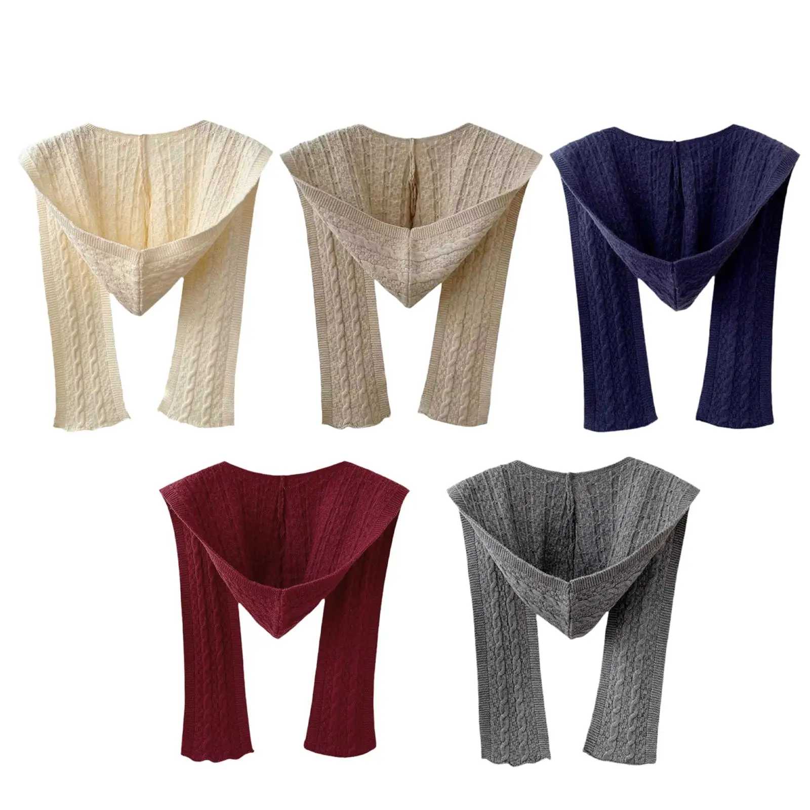 

Knitted Scarf New Year Gift Wrap Shawl Hooded Scarf for Women Outdoor Female