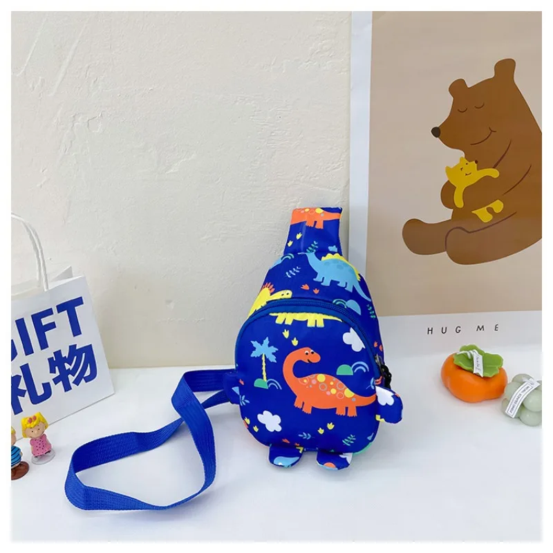 Sac de poitrine imprimé dessin animé pour enfants, Oxford, sacs à bandoulière, mini, dinosaure mignon, poudres de poitrine, environnement réglable, pack de portefeuilles pour enfants